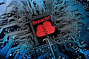 RED SYMBOL INDICATING DATA BREACHES ON A HARD DRIVE