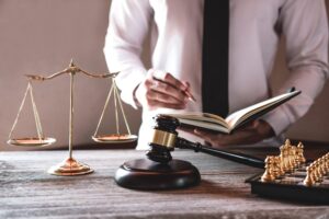 A specialist solicitor works on a hospital negligence claim.
