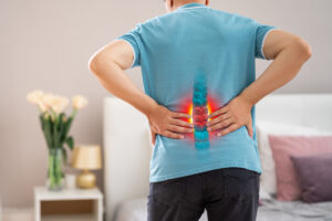 PERSON SUFERING SCIATICA AFTER A CAR ACCIDENT