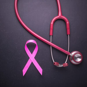 PINK BREAST CANCER AWARENESS RIBBON AND STETHOSCOPE