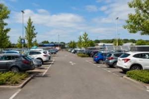 A shopping centre car park