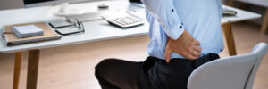 A man has a soft tissue back injury